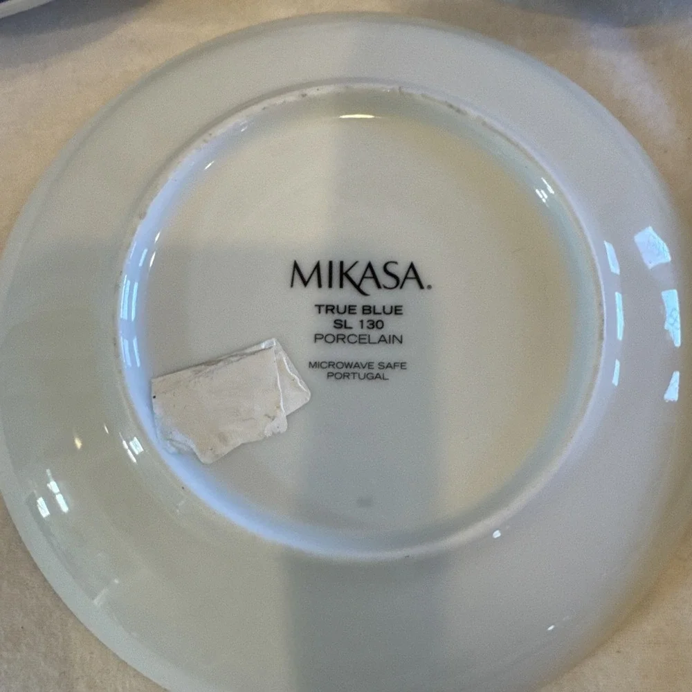 Set Of 5 Mikasa True Blue SL130 Coffee‎ / Tea Cup & Saucer 10 Ou Cobalt Leaf